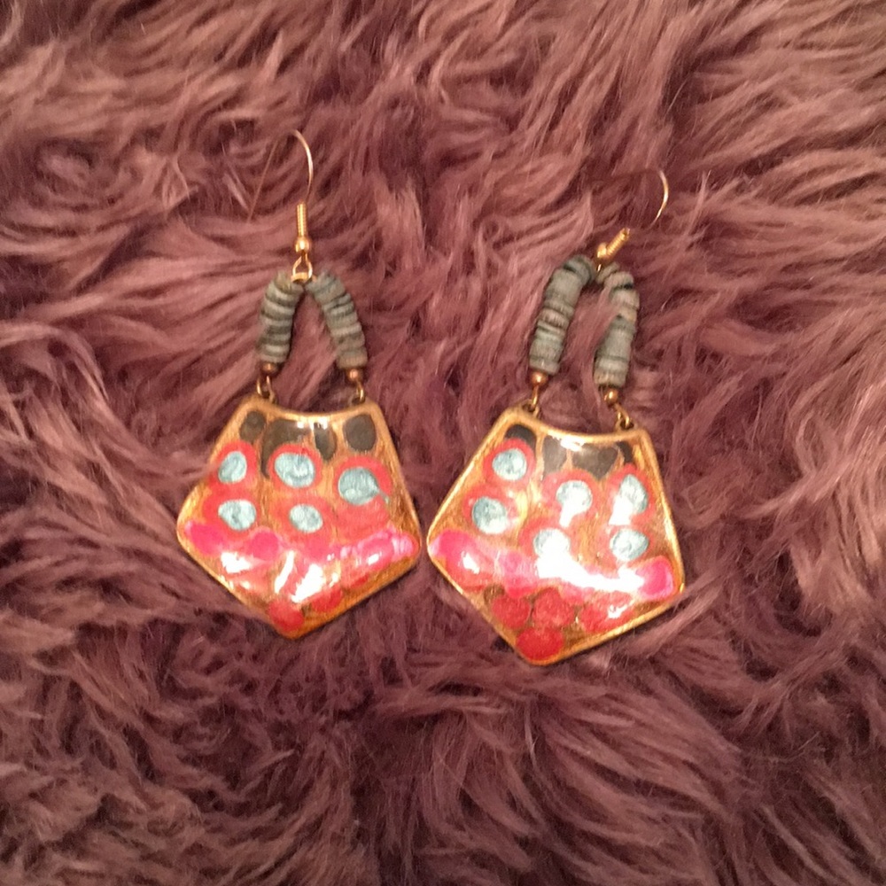 Colorful long earrings